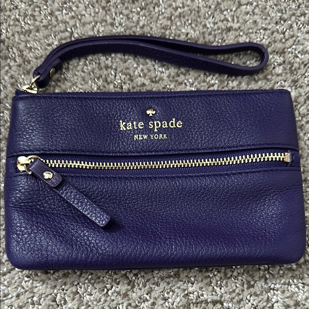 Kate Spade Purple Clutch with Gold Hardware